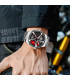 [Black red] LIGE nouveau sport hommes voiture roue montres affaires étanche montre à Quartz pou