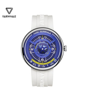 [A] Mark Fairwhale 5990 nouveau 2025 mode Original Unique silicone Quartz montre pour hommes ve
