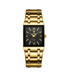 [Men Black] LiEBIG luxe montres à Quartz doré pour femme fille mâle mode 30 m étanche femmes da