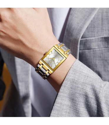 [Men Black] LiEBIG luxe montres à Quartz doré pour femme fille mâle mode 30 m étanche femmes da