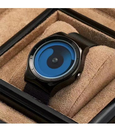 [Black white] Montre à quartz Vortex Pointless pour homme, style créatif, couple apprenant et v