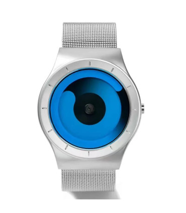 [Silver white] Montre à quartz Vortex Pointless pour homme, style créatif, couple apprenant et 