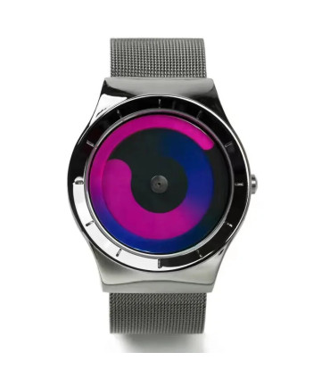 [Silver white] Montre à quartz Vortex Pointless pour homme, style créatif, couple apprenant et 