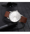 [Coffee White] Montre à Quartz décontractée pour hommes, marque de luxe, célèbre, horloge mascu