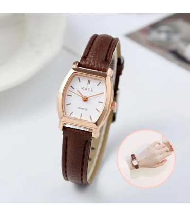 [A Without Box] Mode femmes montres décontracté petit cadran bracelet en cuir femmes montre à Q