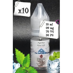 Lot 10x e-liquide saveur menthe glaciale - 10ml - 9mg - 9 mg