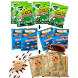 Set van 12 zakjes anti-kruippoeder, anti-kakkerlak anti-kakkerlak, professioneel groen blad