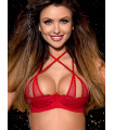 Red half-cup bra model 69218 Axami