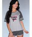  Pyjama gris model 113940 Livia Corsetti Fashion 