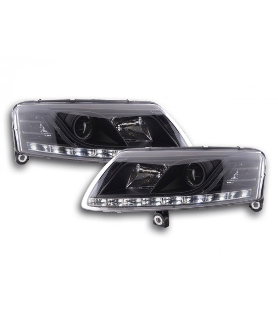 Phares - Phares Xenon Daylight LED feux de jour Audi A6 type 4F 04-08 noir…