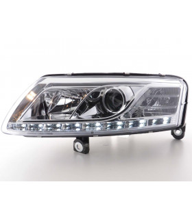 Phares - Phare Daylight LED feux de jour Audi A6 type 4F 04-08 chrome…