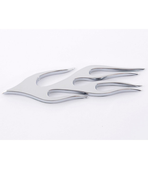 Feuille de voiture et autocollant - Autocollant chrome 3D Car Logo motif Flame