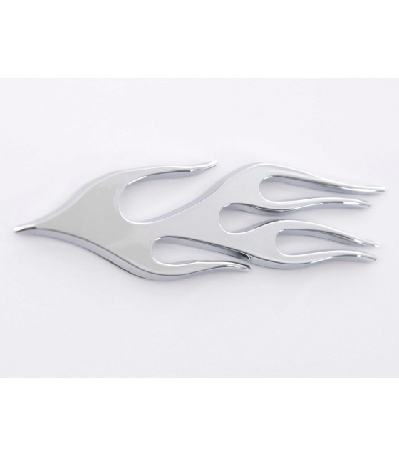 Feuille de voiture et autocollant - Autocollant chrome 3D Car Logo motif Flame