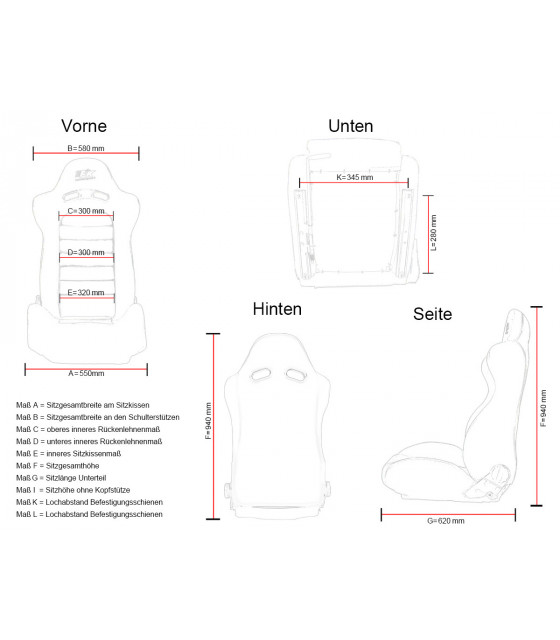 Sièges sport FK Sièges demi-baquets automatiques Set Control au look sport automobile…