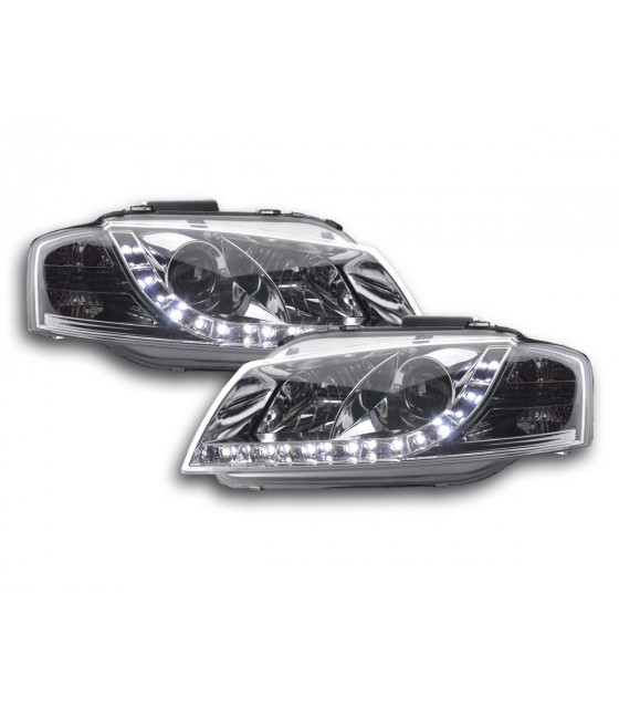 Phares - Phare Daylight LED DRL look Audi A3 type 8P 03-07 chrome…