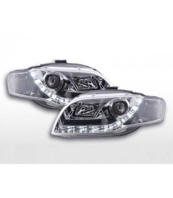 Phares - Phare Daylight LED feux de jour Audi A4 type 8E 04-08 chrome…