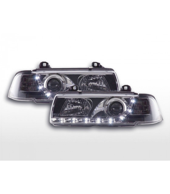 Phares - Phare Daylight LED DRL look BMW Série 3 Coupé Cabrio type E36 92-98