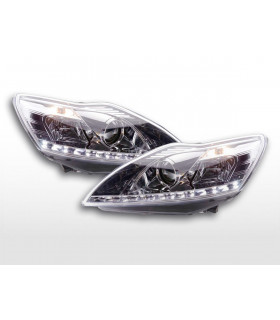 Phares - Phare Daylight à LED DRL look Ford Focus 3/5 portes. 08-10 chromé…