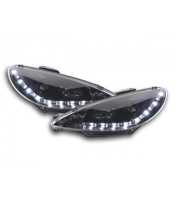 Phares - Phare Daylight LED Feux Diurnes Peugeot 206 Type S16 98- Noir…