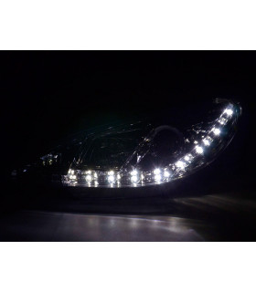 Phares - Phare Daylight LED DRL look Peugeot 206 98- chrome…