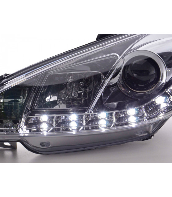 Phares - Phare Daylight LED DRL look Peugeot 206 98- chrome…