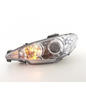 Phares - Phare Daylight LED DRL look Peugeot 206 98-05 chrome…