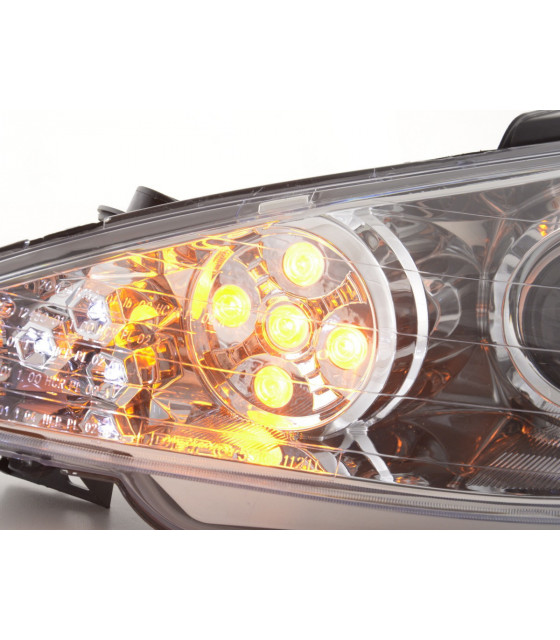 Phares - Phare Daylight LED DRL look Peugeot 206 98-05 chrome…