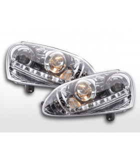 Phares - Phare Daylight LED DRL look VW Golf 5 type 1K 03-08 chrome…