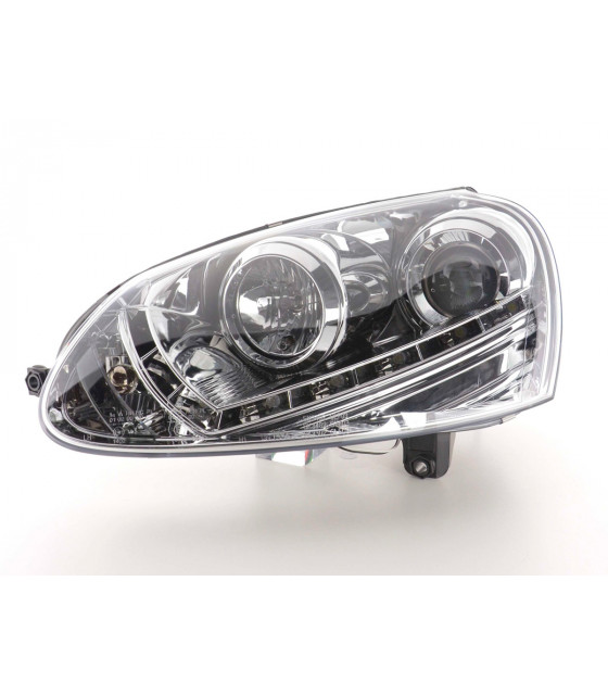 Phares - Phare Daylight LED feux de jour VW Golf 5 type 1K 03-08 chrome…