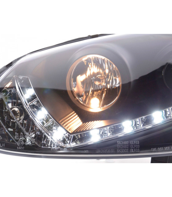 Phares - Phare Daylight LED feux de jour VW Golf 5 type 1K 03-08 noir…