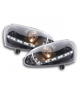 Phares - Phare Daylight LED feux de jour VW Golf 5 type 1K 03-08 noir…