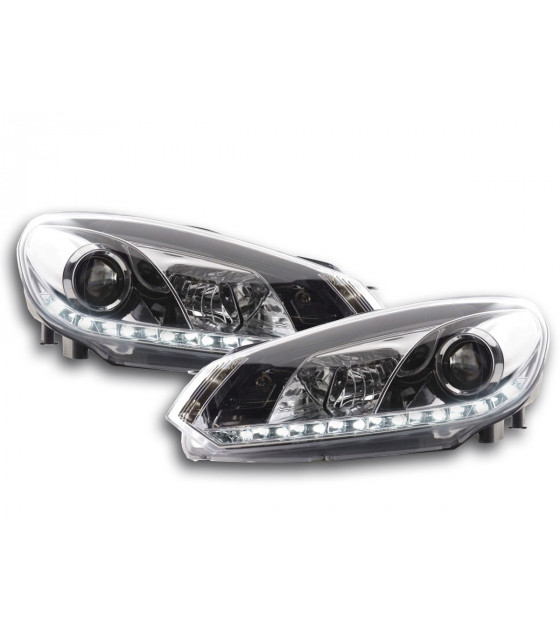 Phares - Phare Daylight LED feux de jour VW Golf 6 type 1K 08- chrome…