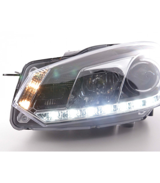 Phares - Phare Daylight LED feux de jour VW Golf 6 type 1K 08- chrome…