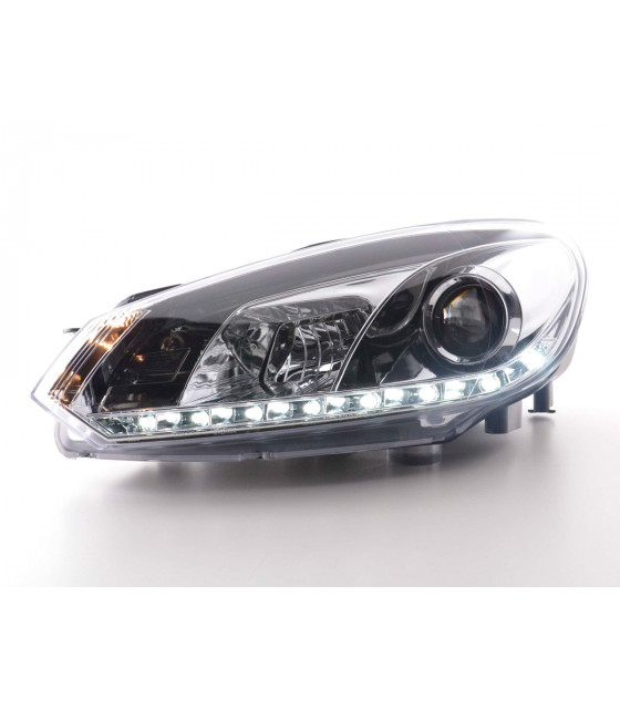 Phares - Phare Daylight LED feux de jour VW Golf 6 type 1K 08- chrome…