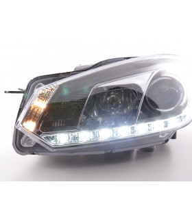 Phares - Phare Daylight LED feux de jour VW Golf 6 type 1K 08- chrome…