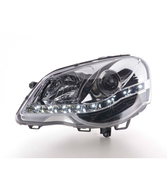 Phares - Phare Daylight LED DRL look VW Polo type 9N3 05-09 chrome…