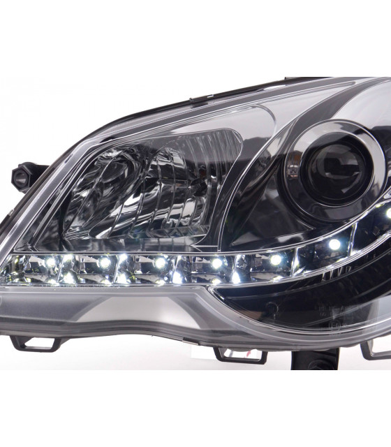 Phares - Phare Daylight LED DRL look VW Polo type 9N3 05-09 chrome…