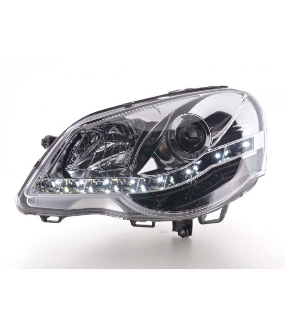 Phares - Phare Daylight LED DRL look VW Polo type 9N3 05-09 chrome…