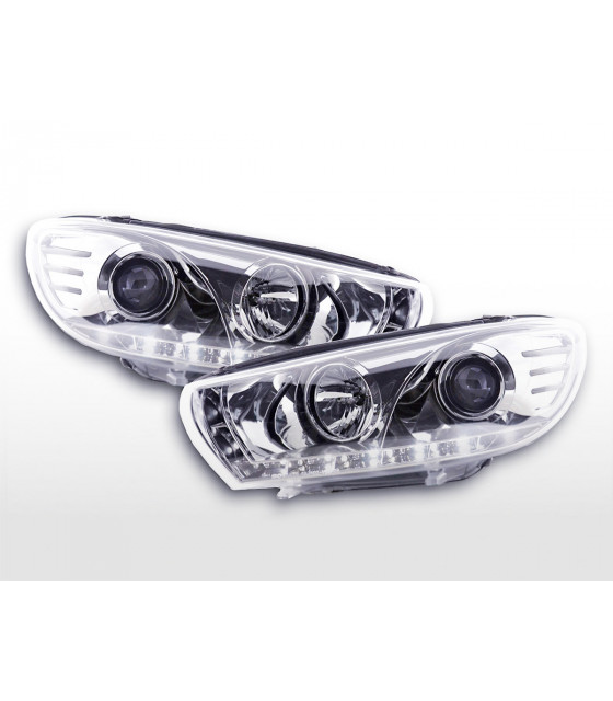 Phares - Phare Daylight LED DRL look VW Scirocco 3 Type 13 08- chromé…