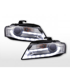 Phares - Phares Xenon Daylight LED feux de jour Audi A4 B8 8K 07-11 chrome…