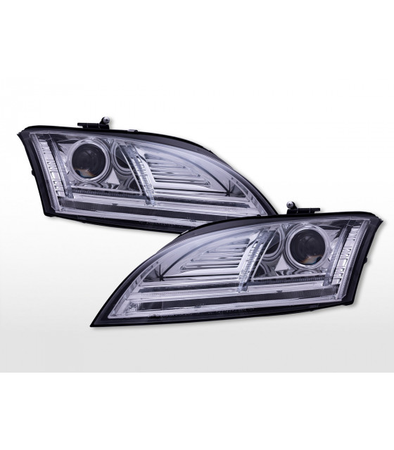 Phares - Phares diurnes avec feux diurnes à LED Audi TT 8J 2010-2014 chrome…