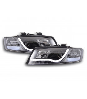 Phares - Phare Daylight LED look DRL Audi A4 type 8E 01-04 noir pour conduite à