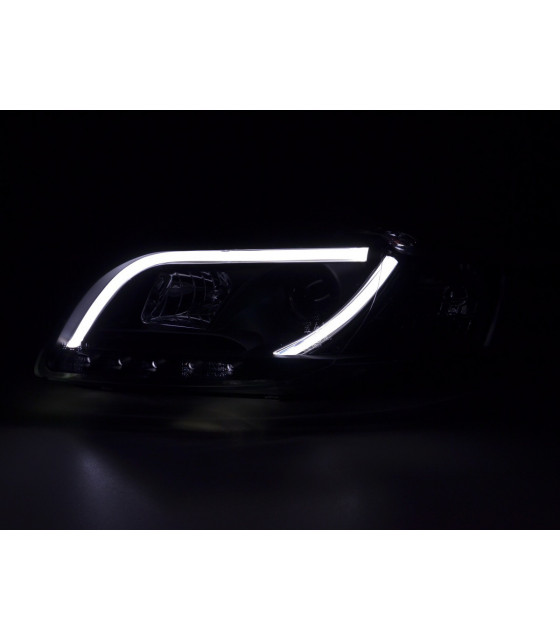 Phares - Phare Daylight à LED DRL look Audi A4 type 8E 04-08 noir pour conduite