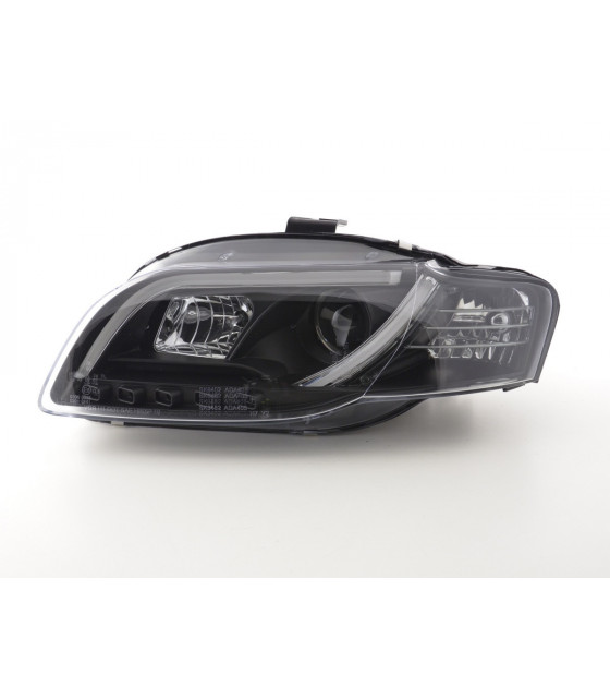 Phares - Phare Daylight à LED DRL look Audi A4 type 8E 04-08 noir pour conduite