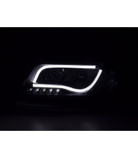 Phares - Phare Daylight LED DRL look Audi A6 type 4B 01-04 noir pour conduite à