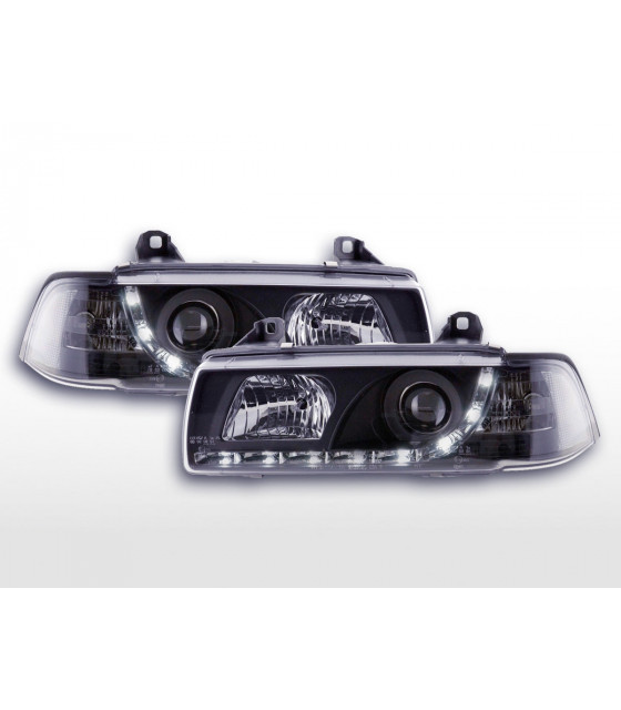 Phares - Phares Daylight Feux de jour à LED BMW Série 3 E36 berline 92-98 noir…