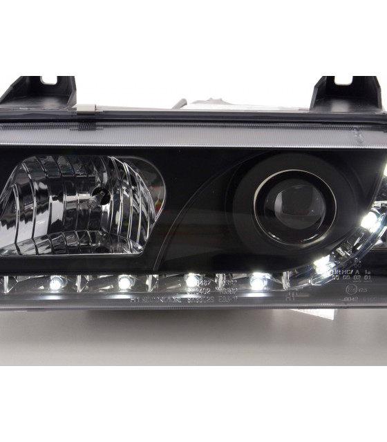 Phares - Phares Daylight Feux de jour à LED BMW Série 3 E36 berline 92-98 noir…