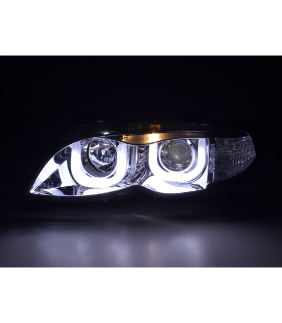 Phares - Phares Angel Eyes BMW 3er E46 Limo / Touring 02-05 chrome…