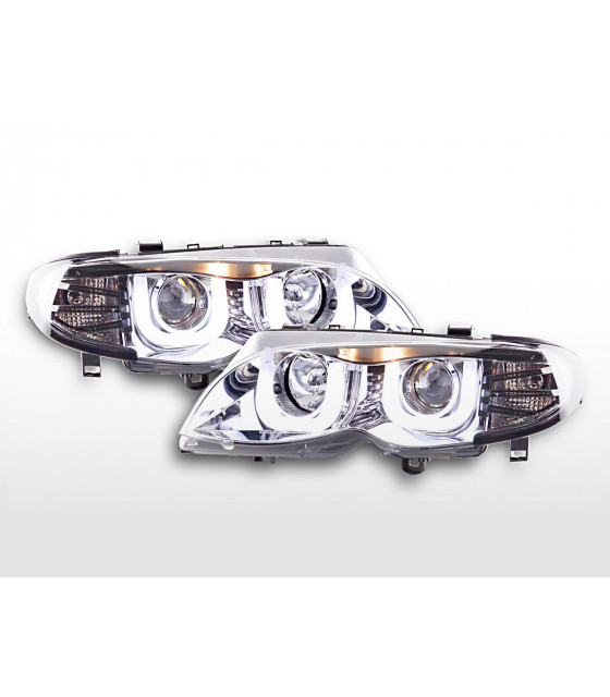 Phares - Phare Daylight LED look DRL BMW Série 3 E46 Limo / Touring 02-05