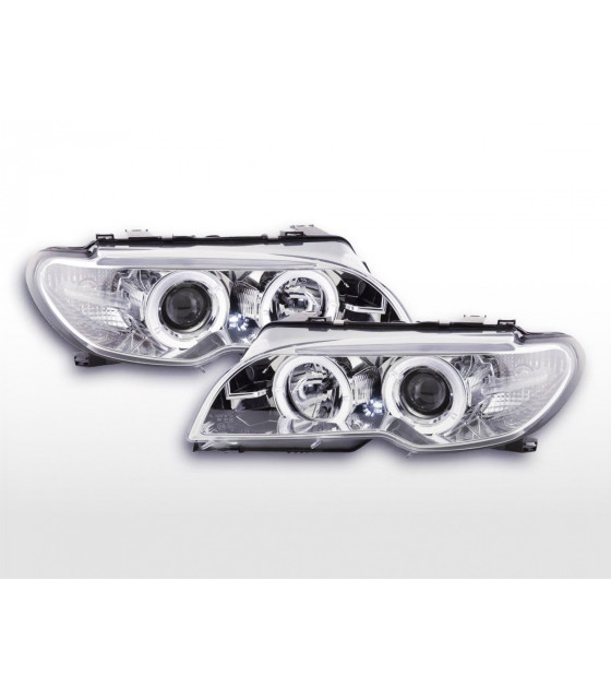 Phares - Phares pour BMW Série 3 E46 Coupé / Cabrio 03-05 chrome…